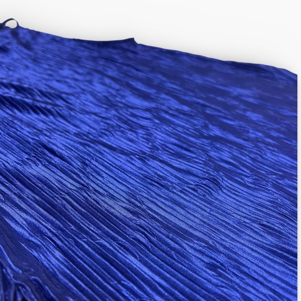 WORTHINGTON Vibrant Blue Pleated Halter Top | Size M | Retail $68 - Picture 5 of 8
